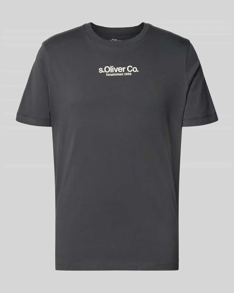S.Oliver Regular Fit T-Shirt aus reiner Baumwolle Anthrazit