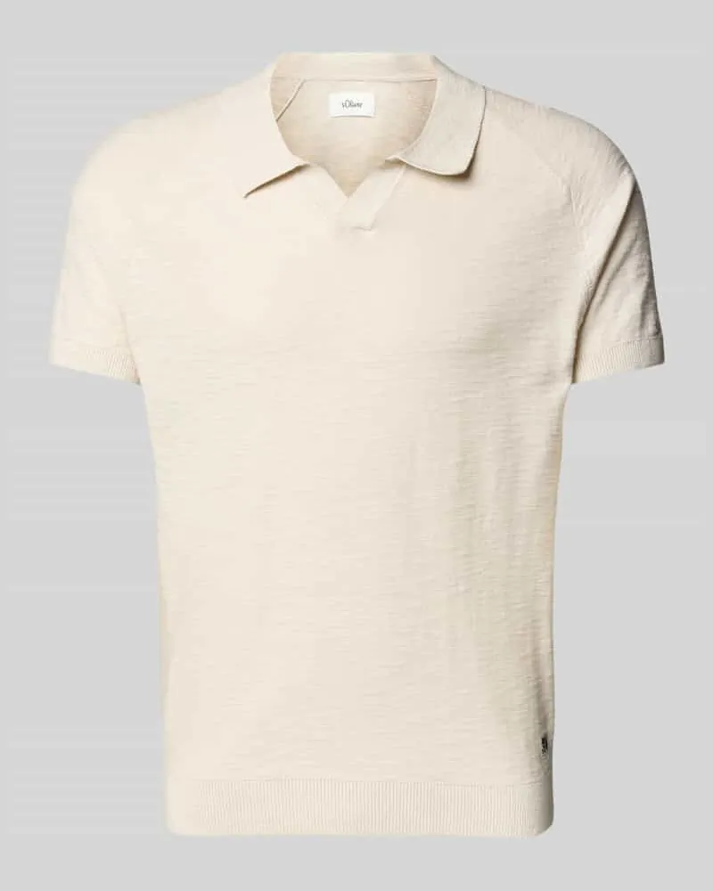 S.Oliver Regular Fit Poloshirt mit Flammgarnstruktur 