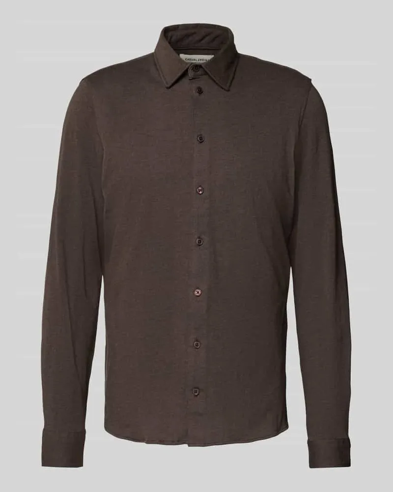 Casual Friday Regular Fit Freizeithemd mit Kentkragen Modell 'ARKAN Schoko