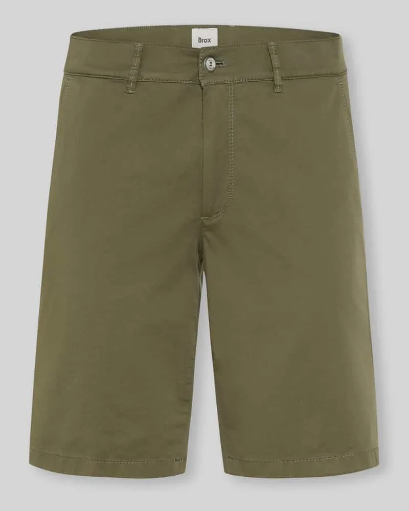 Brax Regular Fit Chinoshorts aus Baumwoll-Mix Modell 'BOZEN Oliv