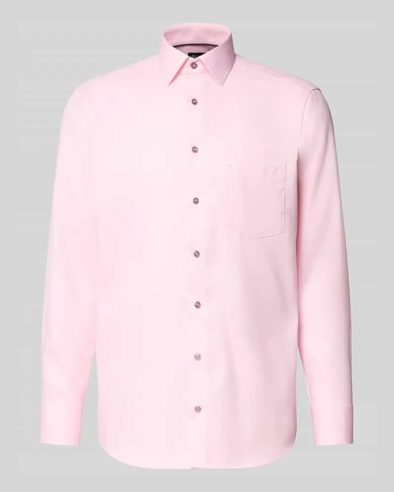 Olymp Regular Fit Businesshemd aus reiner Baumwolle mit Kentkragen Rose