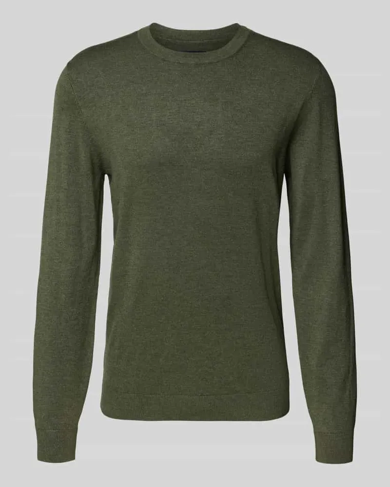 McNeal Strickpullover mit gerippten Abschlüssen Khaki