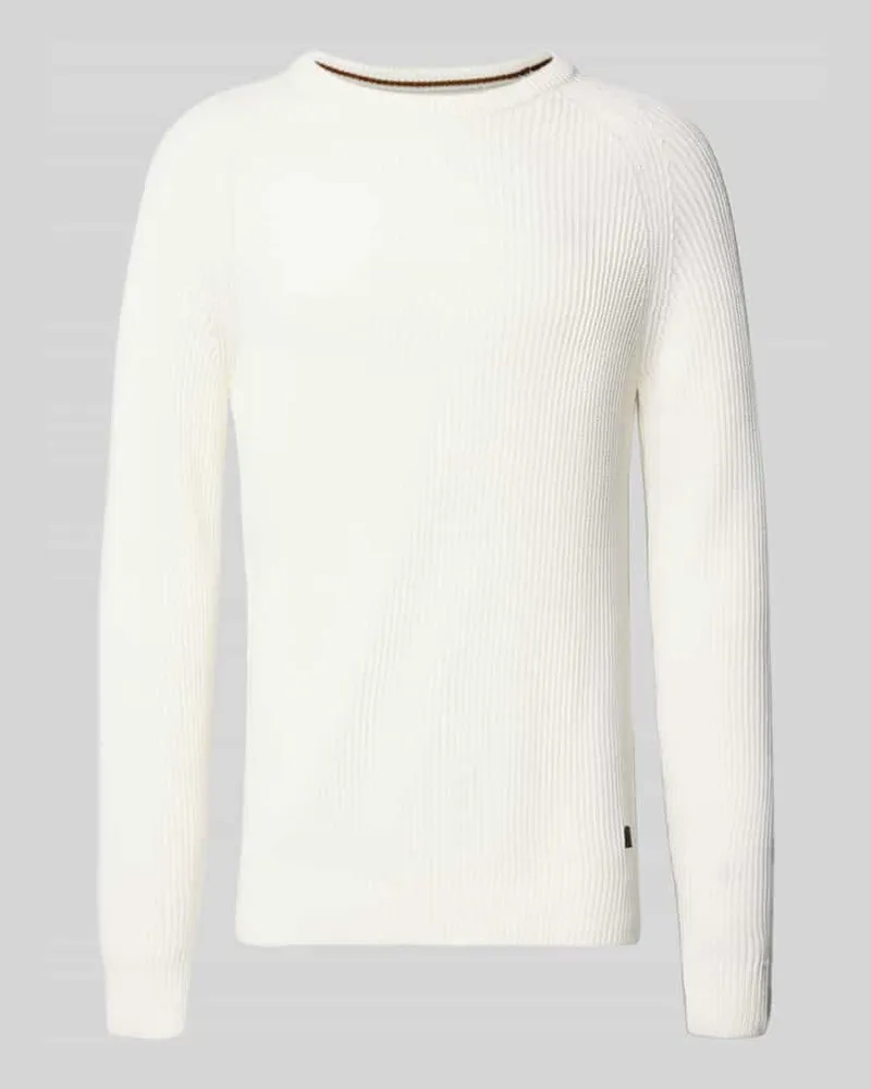 Jack & Jones Strickpullover mit Rundhalsausschnitt Modell 'PANNEL Offwhite