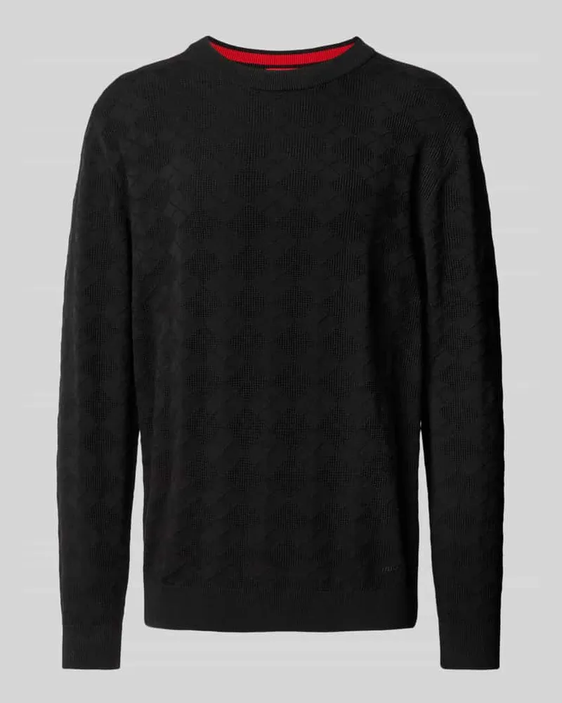 HUGO BOSS Strickpullover mit gerippten Abschlüssen Modell 'Sargyle 