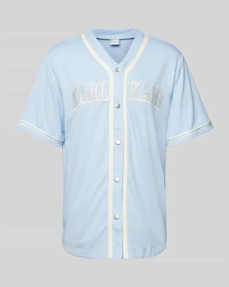 Karl Kani Freizeithemd mit Druckknopfleiste Hellblau
