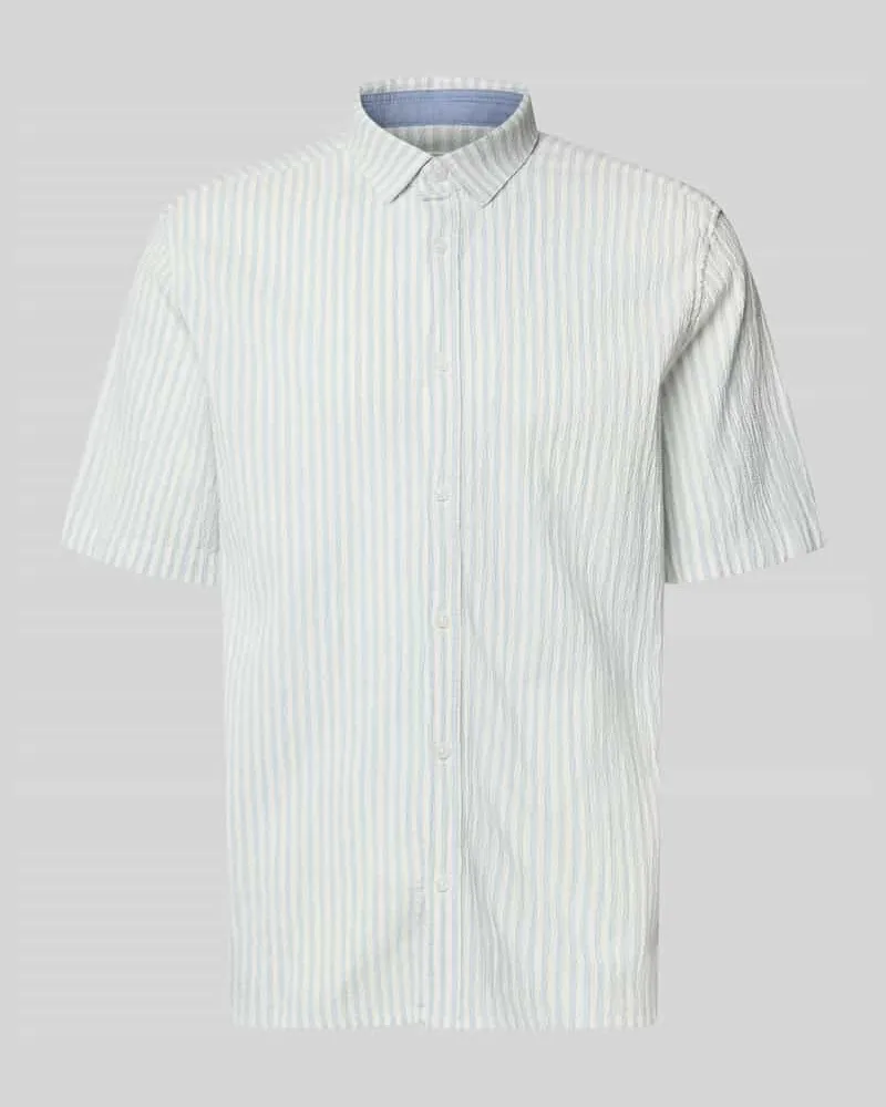 Tom Tailor Comfort Fit Freizeithemd aus Lyocell-Baumwoll-Mix Hellblau