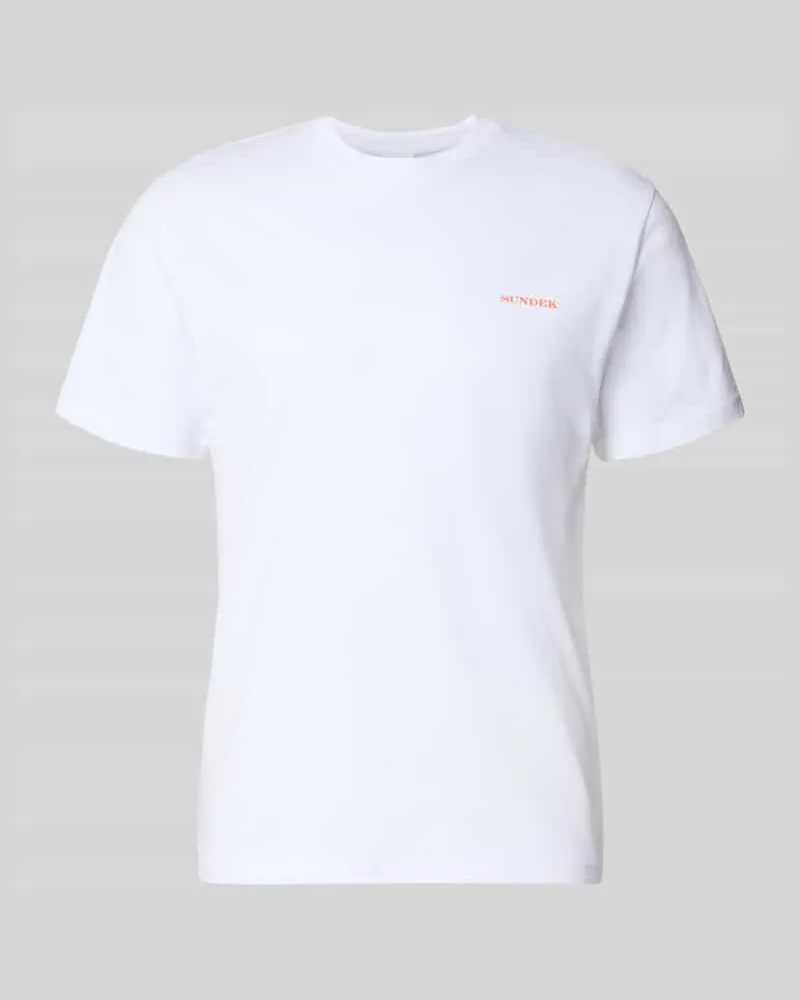Sundek T-Shirt mit rückseitigem Motiv-Print Weiss