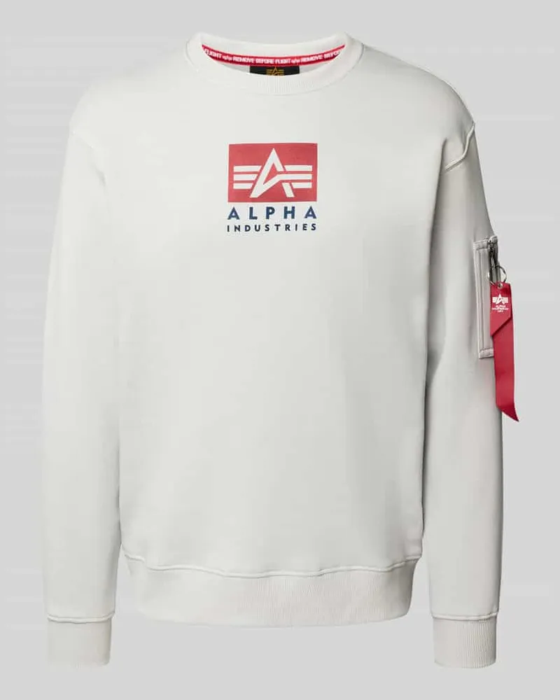Alpha Industries Sweatshirt mit Reißverschlusstasche am Ärmel 