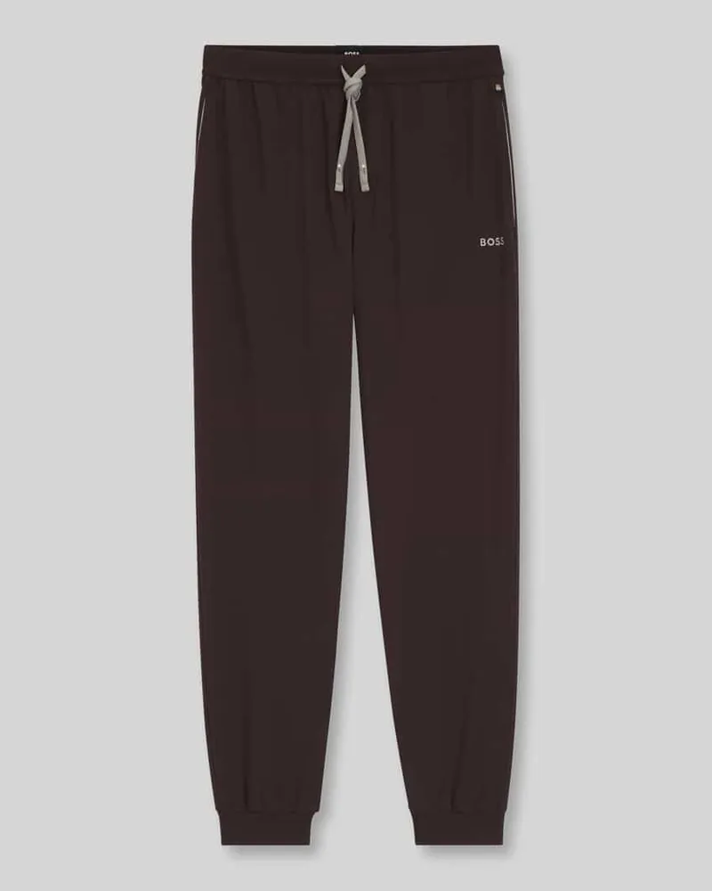 HUGO BOSS Regular Fit Sweathose aus Baumwoll-Mix Modell 'Mix&Match Dunkelbraun