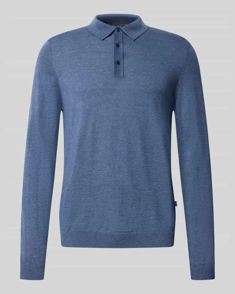 Maerz Regular Fit Strickpullover aus reiner Schurwolle Jeansblau