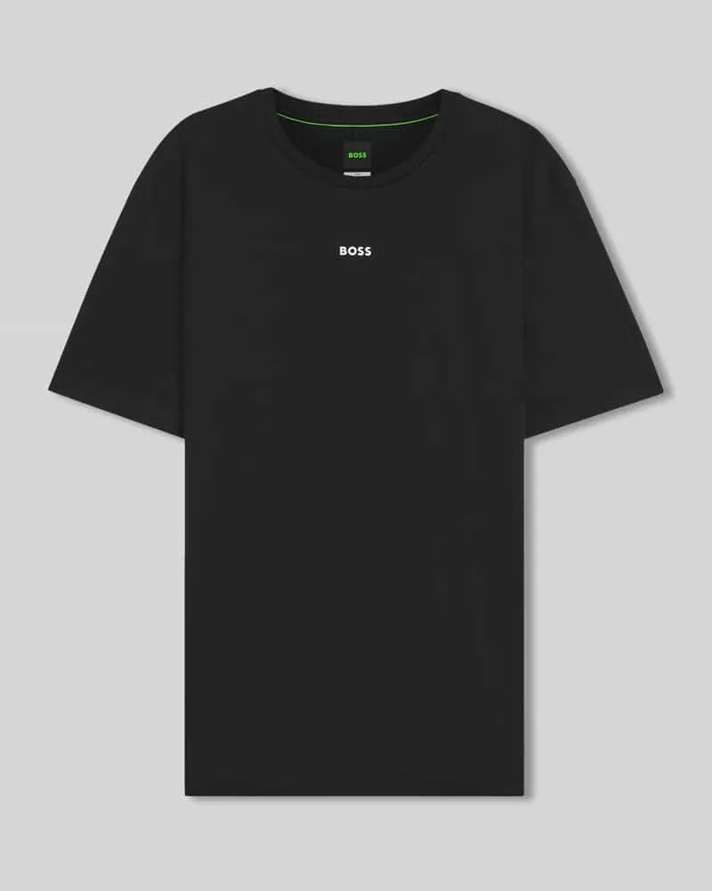 HUGO BOSS Slim Fit Sport-T-Shirt mit Label-Print Modell 'TS_Active Black