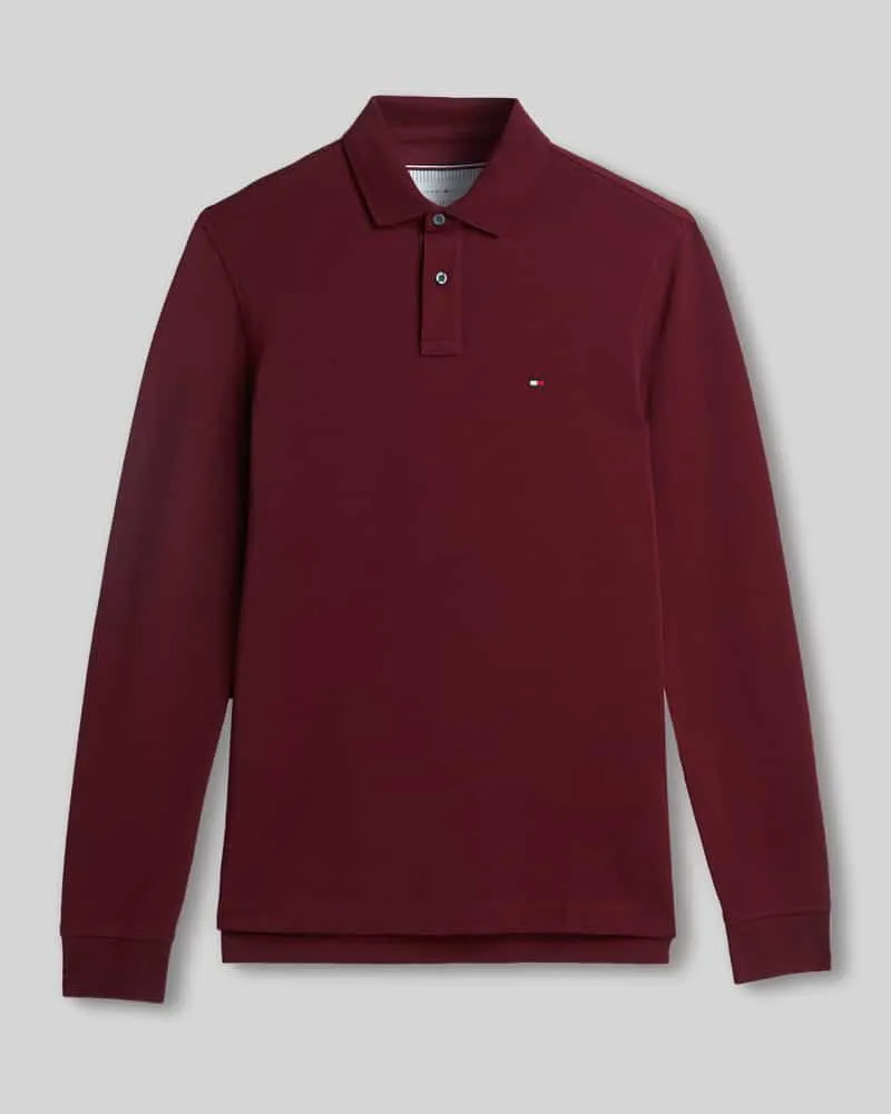 Tommy Hilfiger Regular Fit Poloshirt aus Baumwoll-Mix Bordeaux