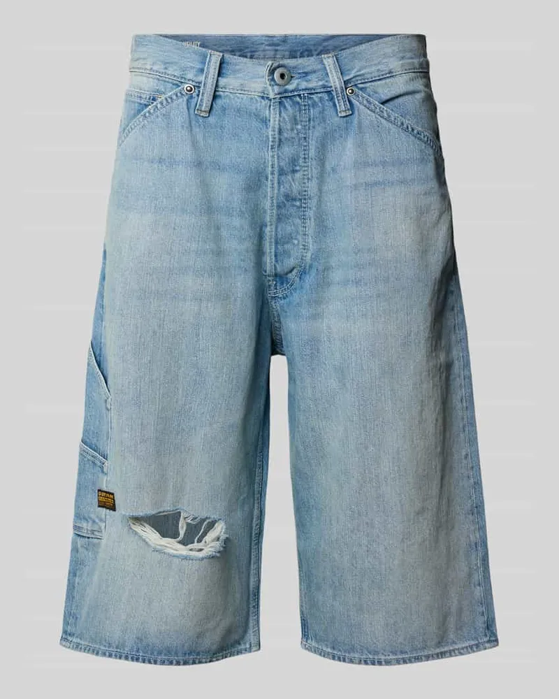 G-STAR RAW Bermudas im Destroyed-Look Modell 'BAM Jeansblau
