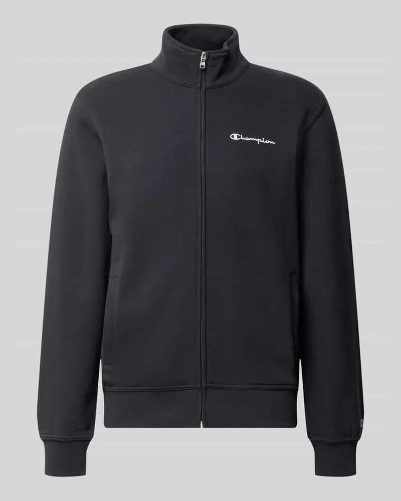Champion Sweatjacke mit Logo-Stickerei Black