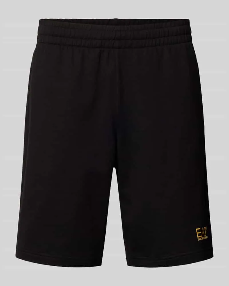 EA7 Shorts mit elastischem Bund und Logo Black