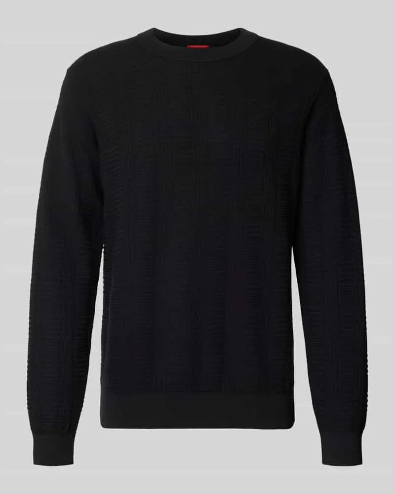 HUGO BOSS Regular Fit Pullover aus reiner Baumwolle Modell 'Simoh Black