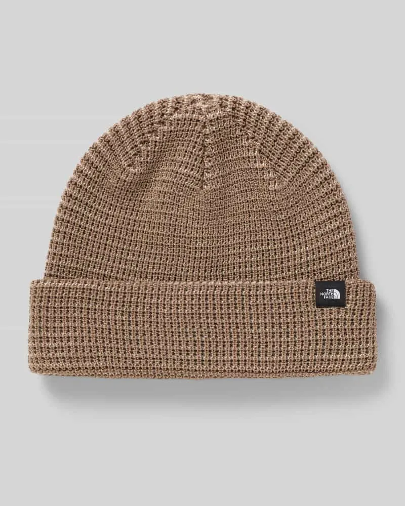 The North Face Beanie mit Label-Patch Modell 'FISHERMAN Taupe