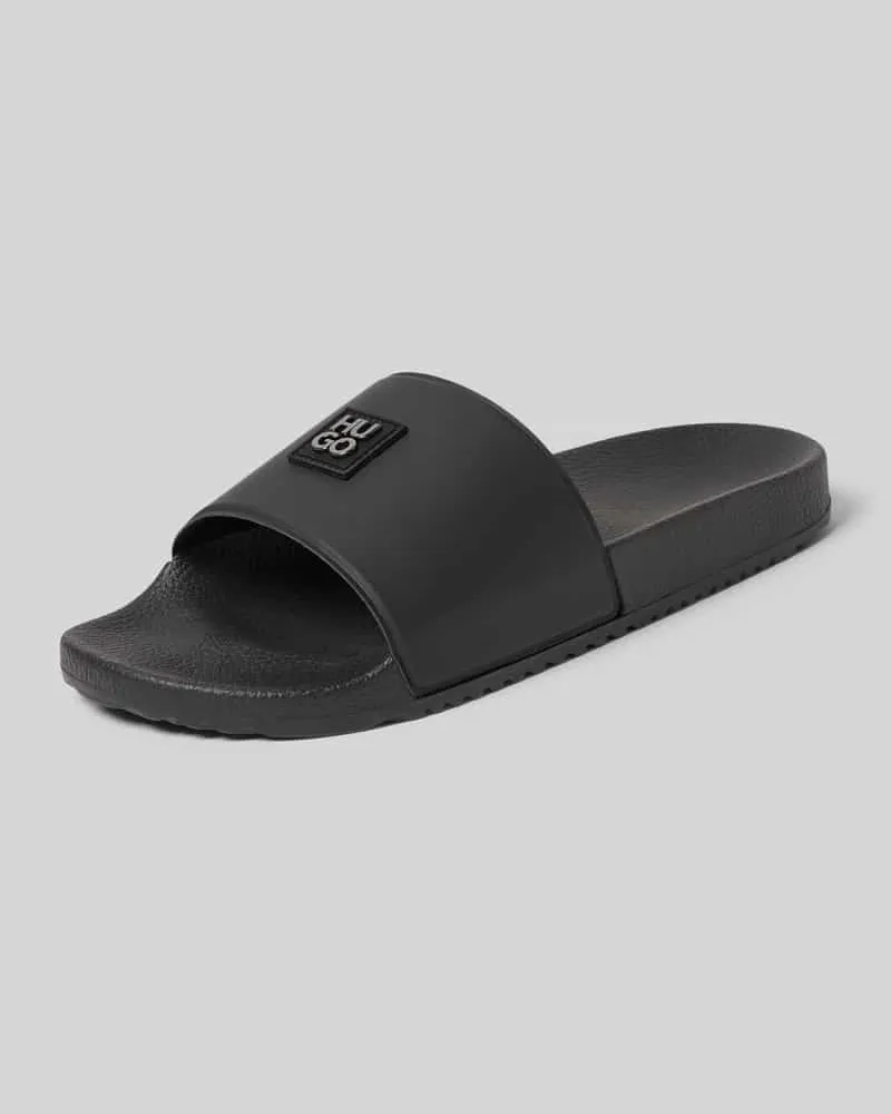 HUGO BOSS Badesandale mit Logo Detail Black
