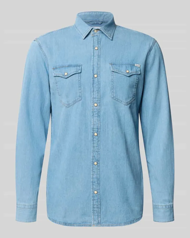 Jack & Jones Slim Fit Freizeithemd mit Kentkragen Modell 'ESHERIDAN Hellblau