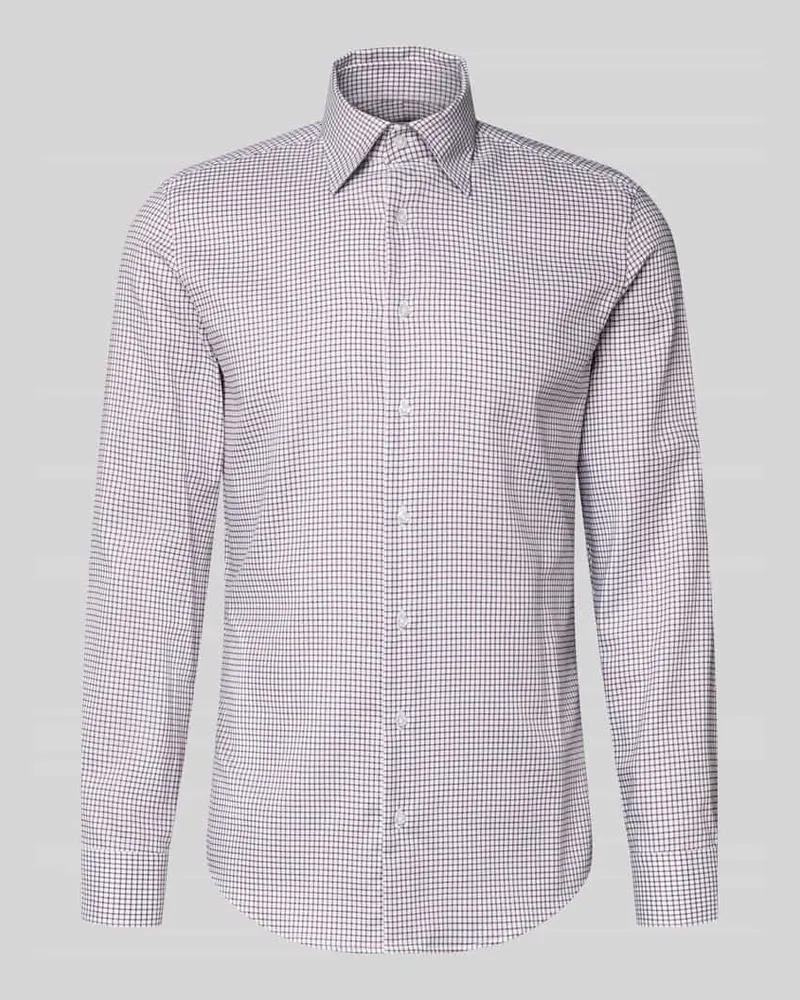 Seidensticker Slim Fit Business Hemd aus Baumwolle mit Button Down Kragen Fuchsia