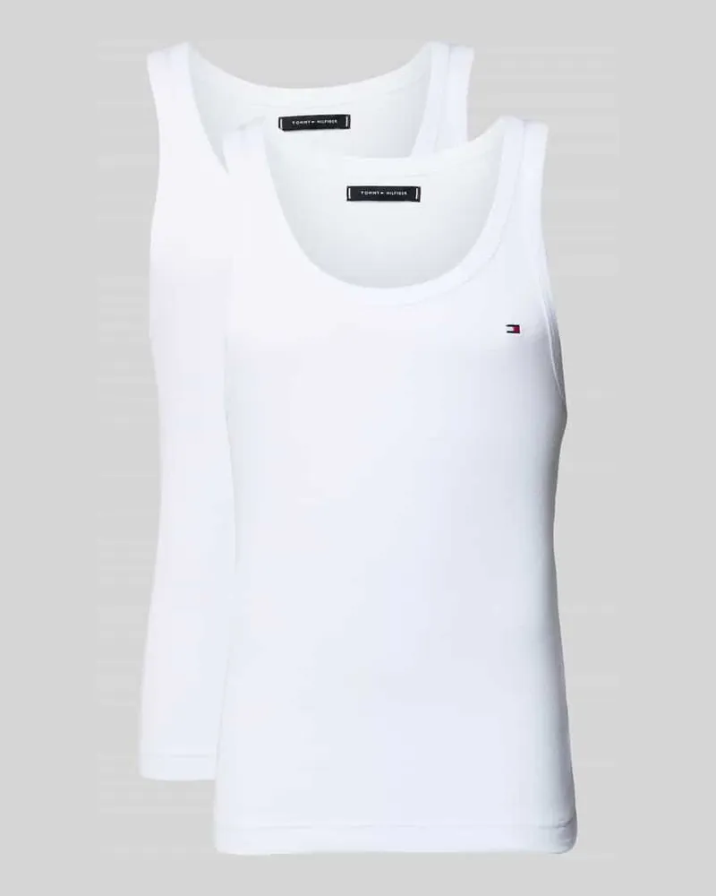 Tommy Hilfiger Slim Fit Tank Top aus Baumwoll-Mix im 2er-Pack Weiss