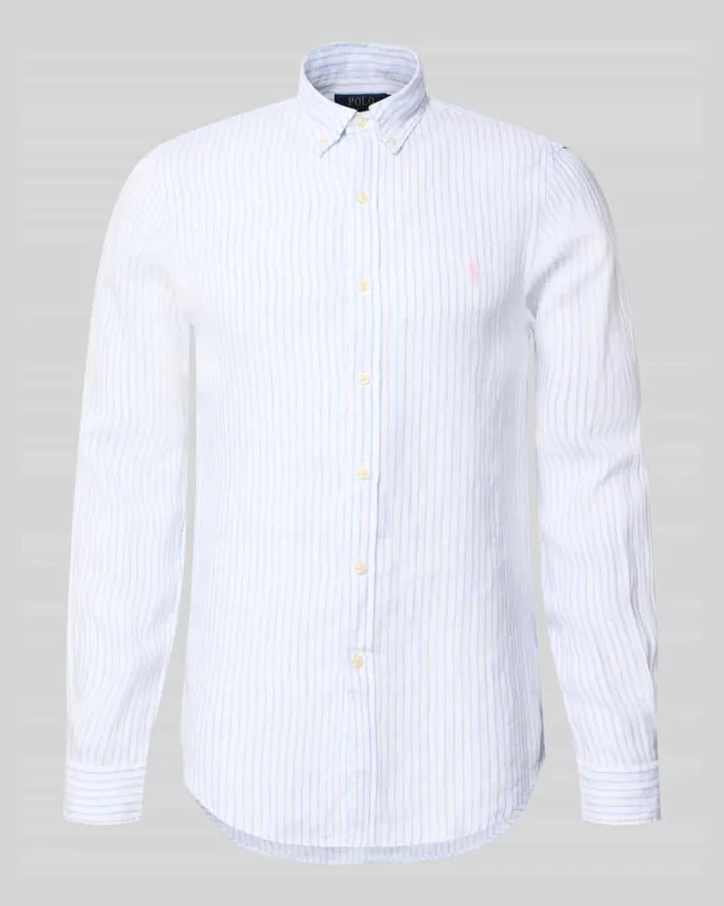 Ralph Lauren Slim Fit Freizeithemd aus reinem Leinen Bleu