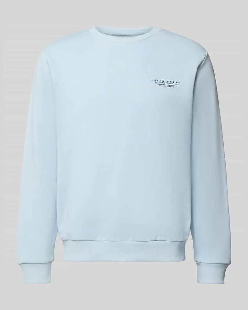Jack & Jones Sweatshirt mit Label-Print Hellblau