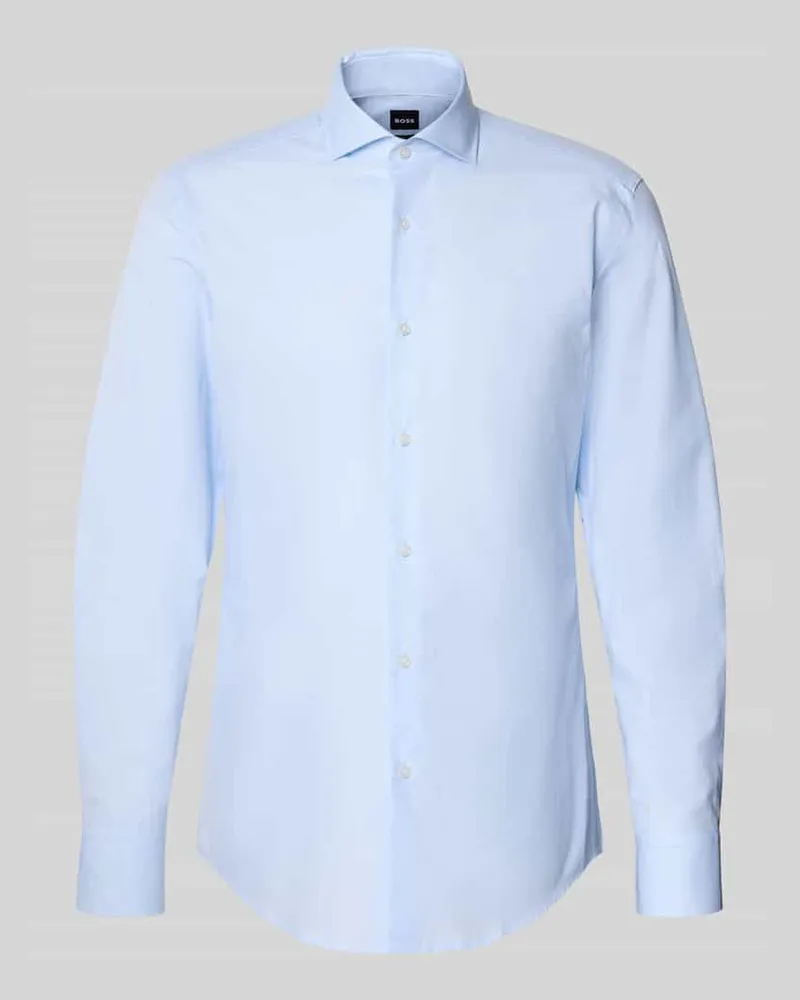 HUGO BOSS Slim Fit Freizeithemd aus reiner Baumwolle Bleu
