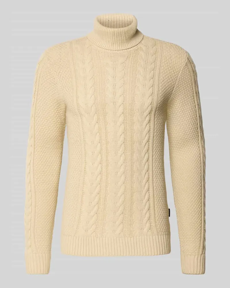 Blend Strickpullover mit Rollkragen Modell 'BASIM Offwhite