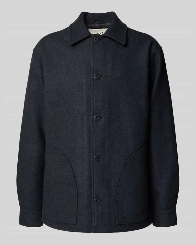 forét Jacke aus Woll-Mix mit Umlegekragen und Knopfleiste 