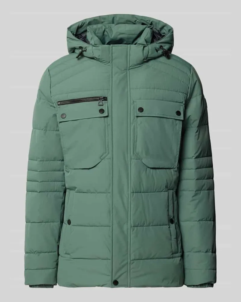 Lerros Steppjacke mit Kapuze und Brusttaschen Lind