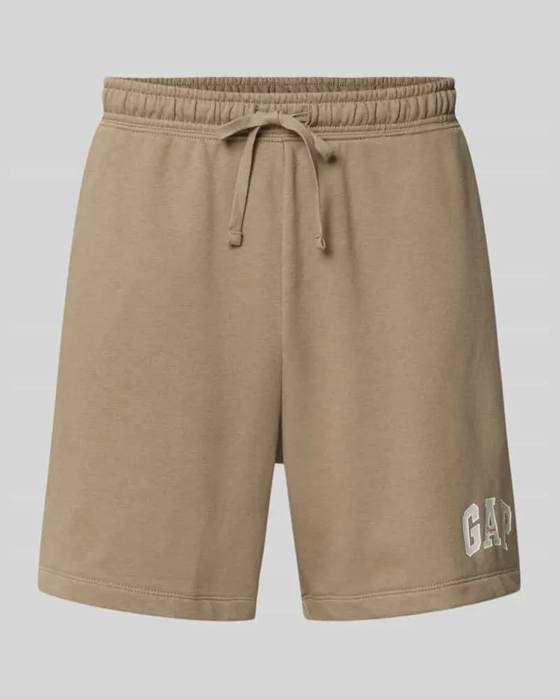 GAP Straight Fit Shorts mit Logo-Stitching Modell 'Arch Taupe
