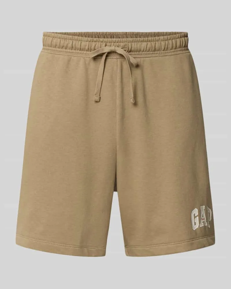 GAP Straight Fit Shorts mit Logo-Stitching Modell 'Arch Taupe