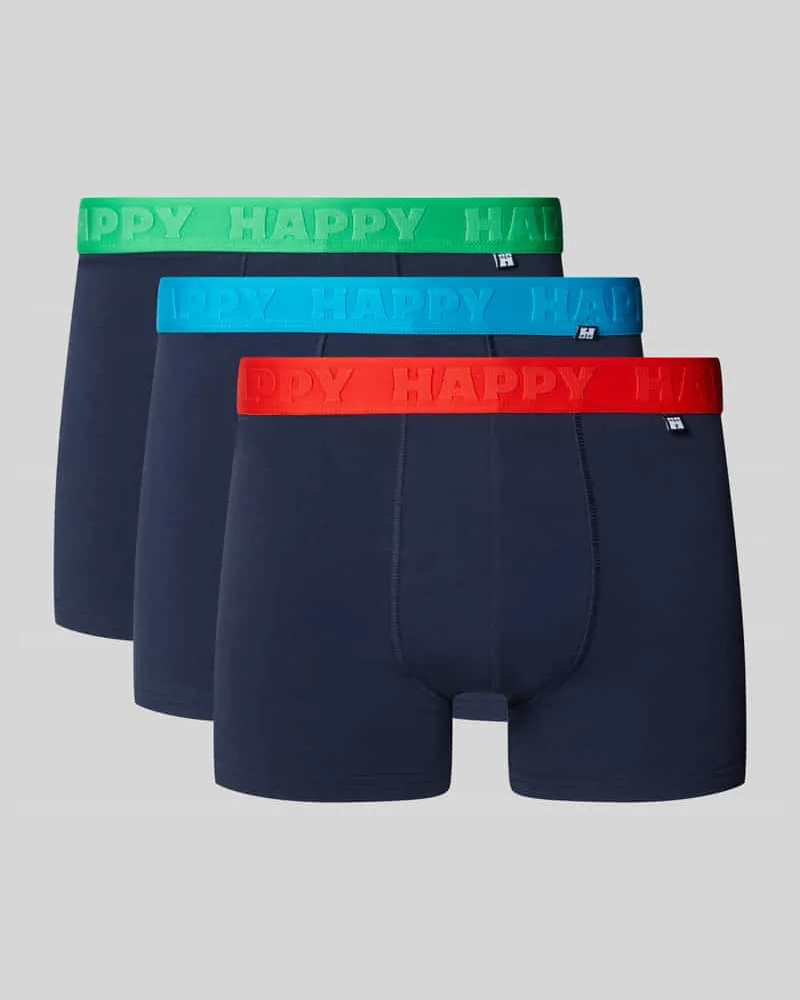 Happy Socks Trunks mit elastischem Bund im 3er-Pack Marine