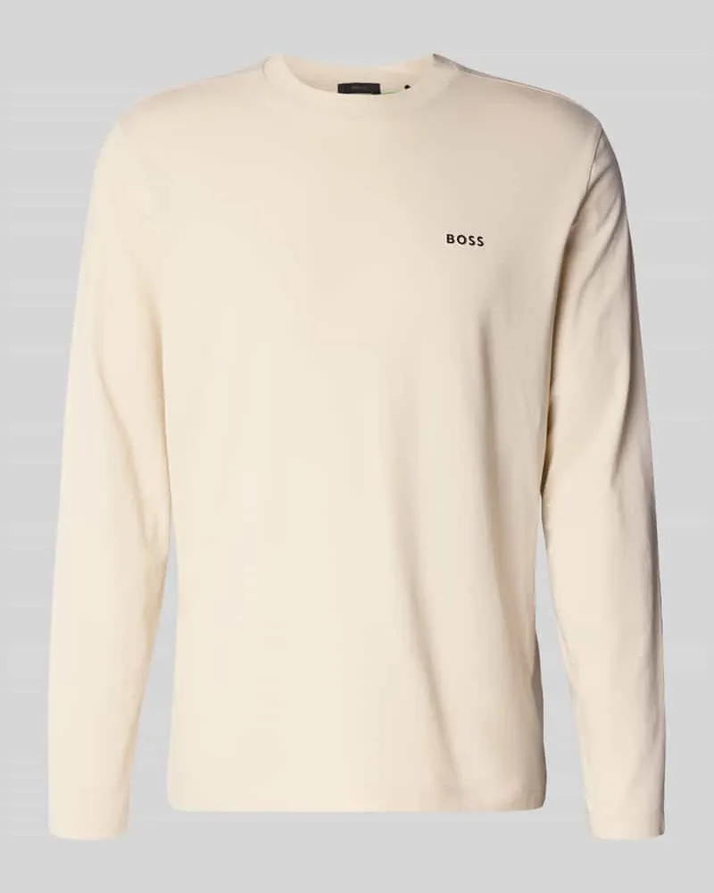 HUGO BOSS Regular Fit Langarmshirt aus Baumwoll-Mix Modell 'TEE LONG Offwhite