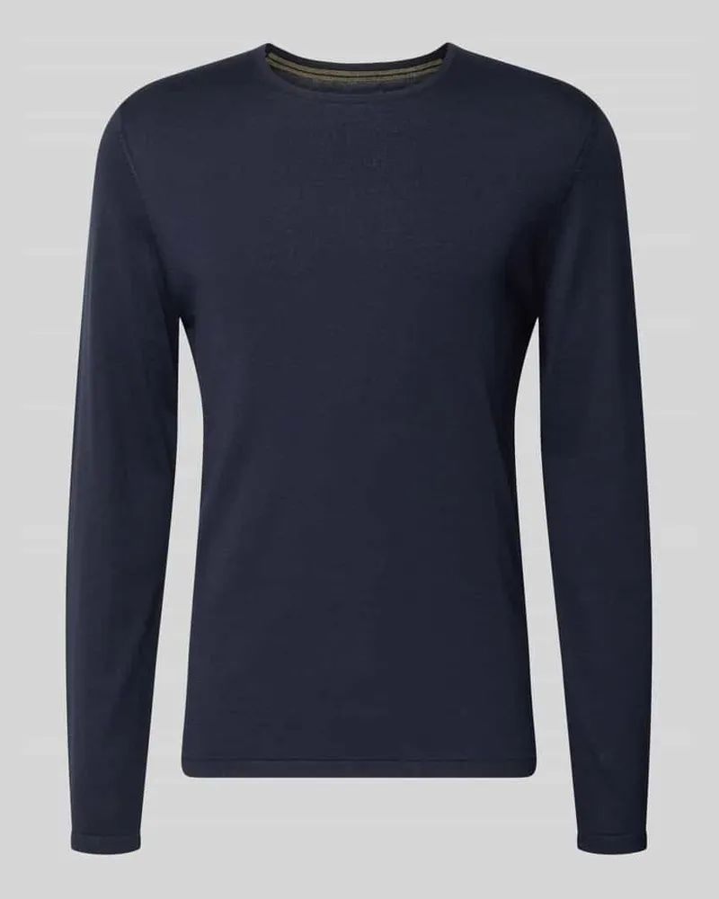 Christian Berg Strickpullover aus Baumwolle mit Rundhalsausschnitt Marine