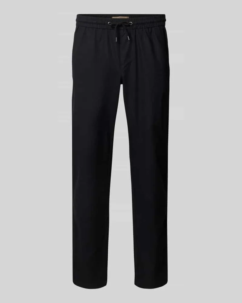 Blend Regular Fit Leinenhose mit Tunnelzug Modell 'BAY Black