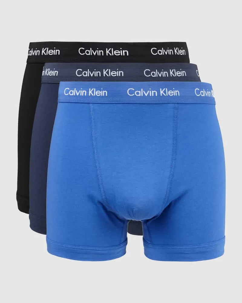 Calvin Klein Trunks mit Logo-Bund im 3er-Pack Blau