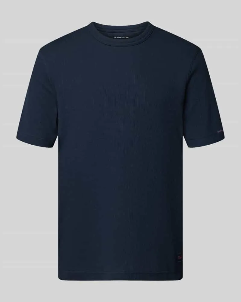 Tom Tailor Regular Fit T-Shirt aus Baumwoll-Mix Marine