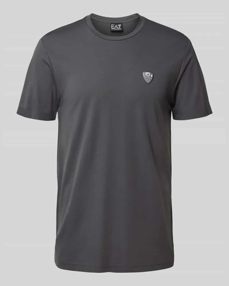 EA7 T-Shirt aus Viskose-Mix mit Label-Patch 