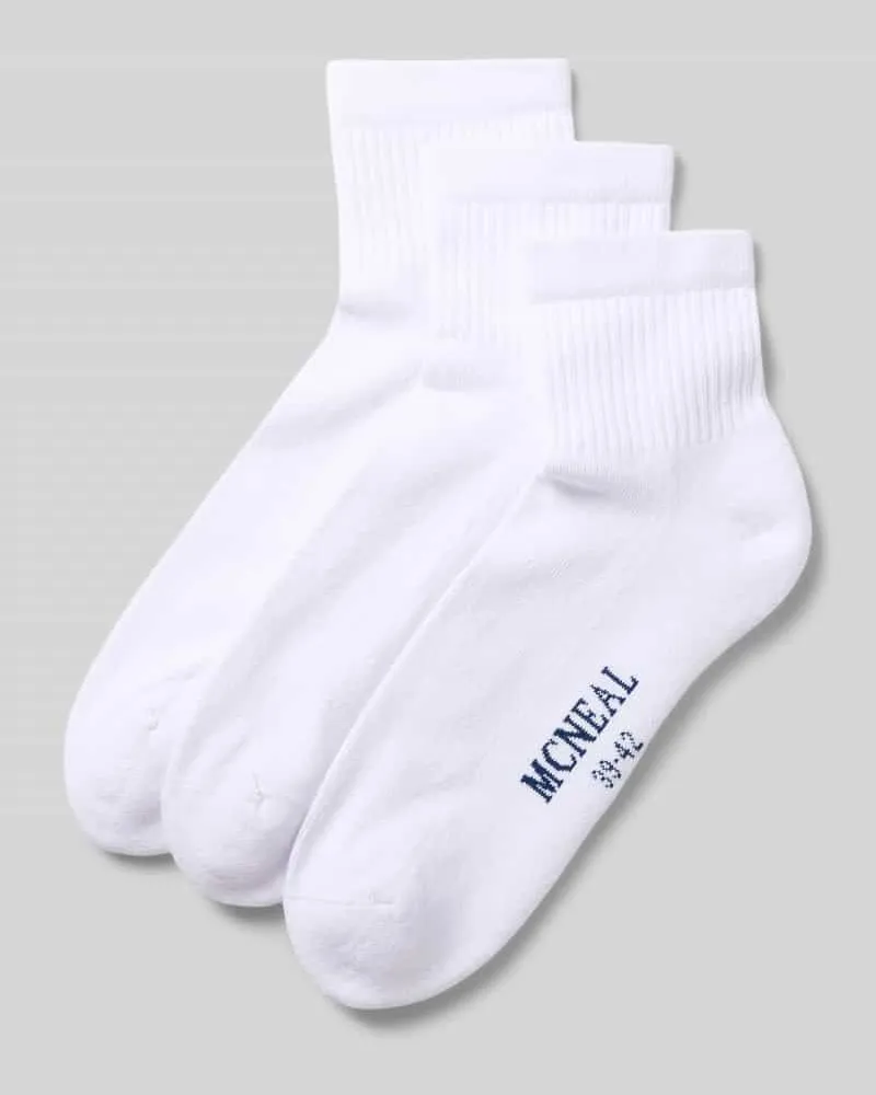 McNeal Socken mit elastischem Rippenbündchen im 3er-Pack Weiss