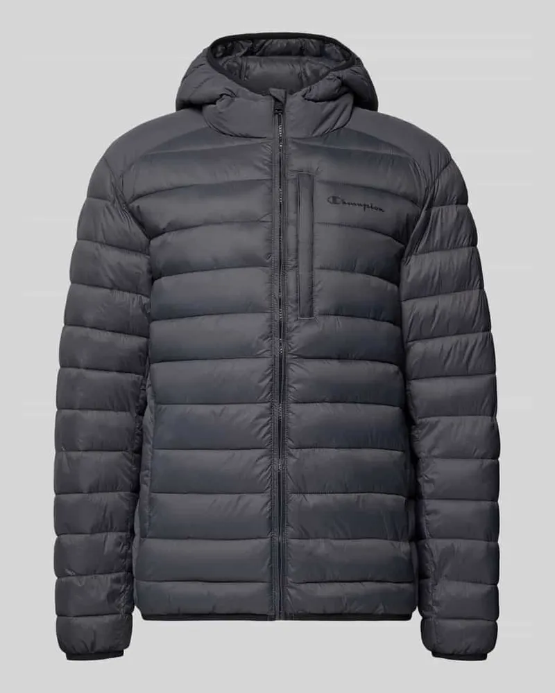 Champion Steppjacke mit Kapuze und Logo Anthrazit