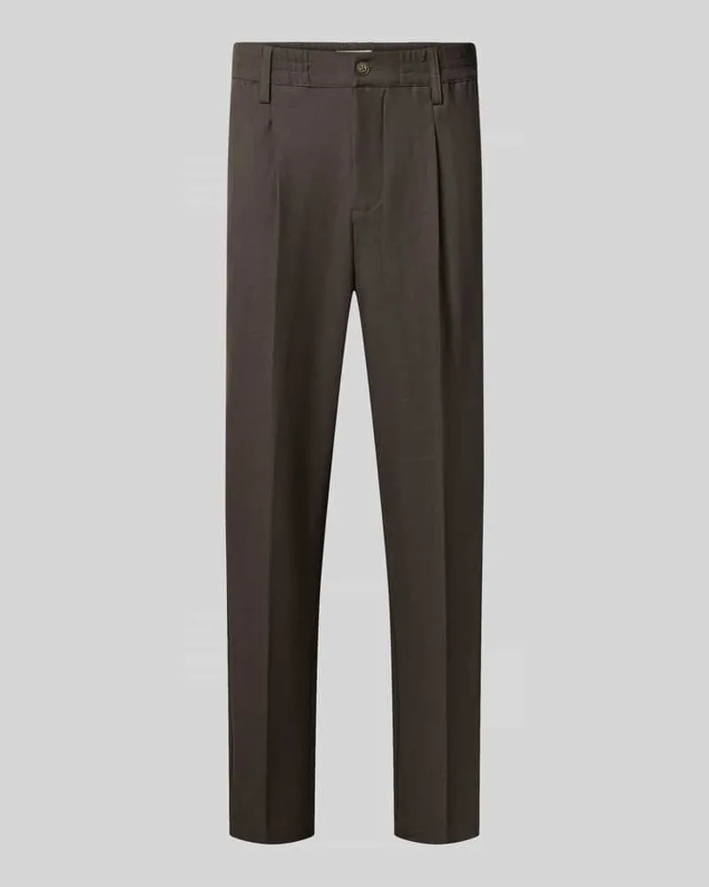 Casual Friday Hose mit elastischem Bund und Bügelfalten Modell 'MARC 2.0 Khaki