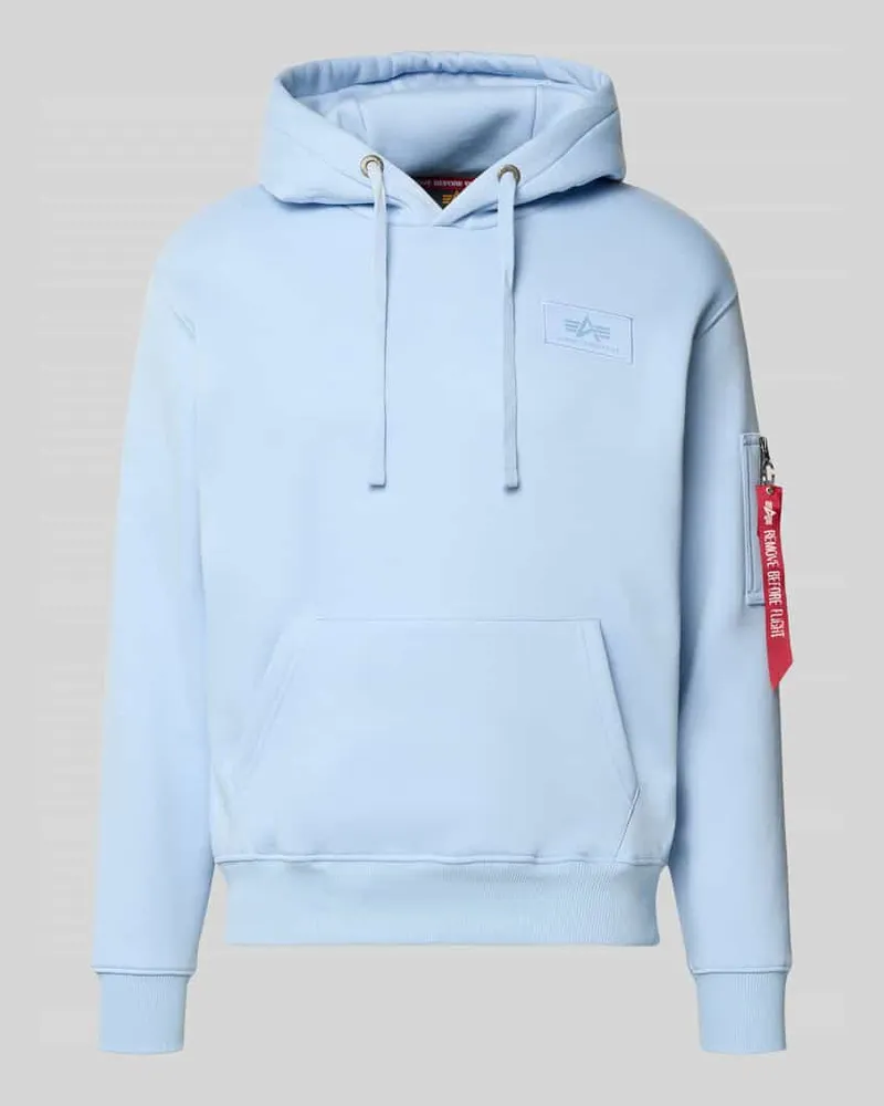 Alpha Industries Regular Fit Hoodie mit Logo-Patch Hellblau