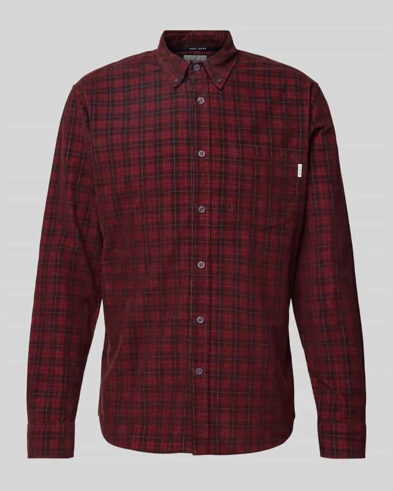 Pepe Jeans Regular Fit Freizeithemd mit Button-Down-Kragen Modell 'Marel 
