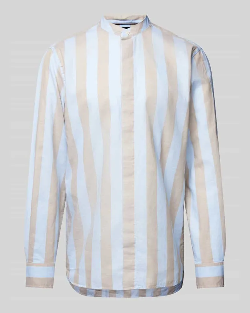 Tommy Hilfiger Regular Fit Freizeithemd aus Baumwoll-Leinen-Mix Modell 'BOLD Hellblau