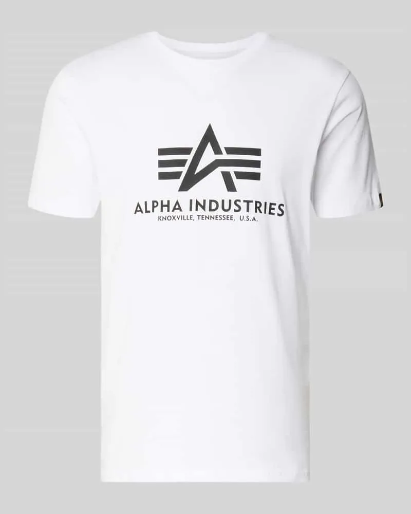 Alpha Industries T-Shirt mit Logo und Rundhalsausschnitt Black