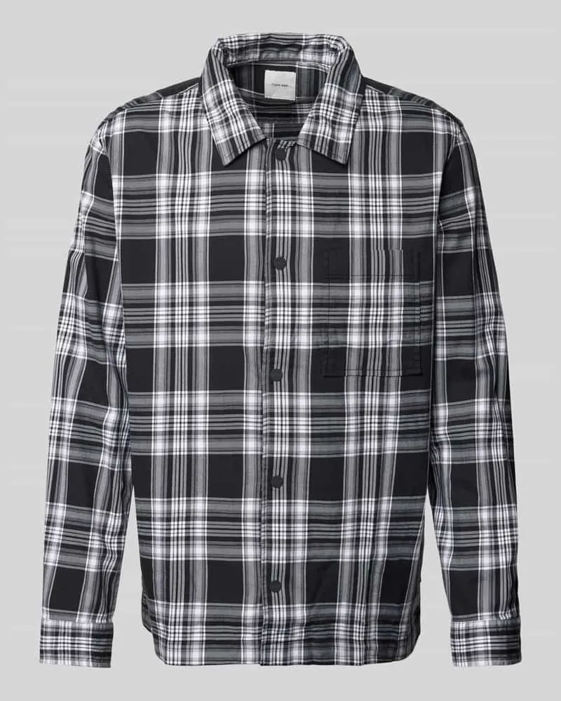 Calvin Klein Regular Fit Hemdjacke mit Brusttasche Black