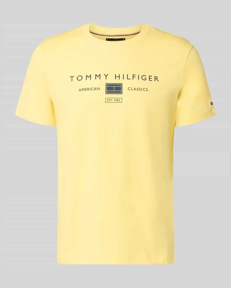 Tommy Hilfiger Regular Fit T-Shirt aus reiner Baumwolle Gelb