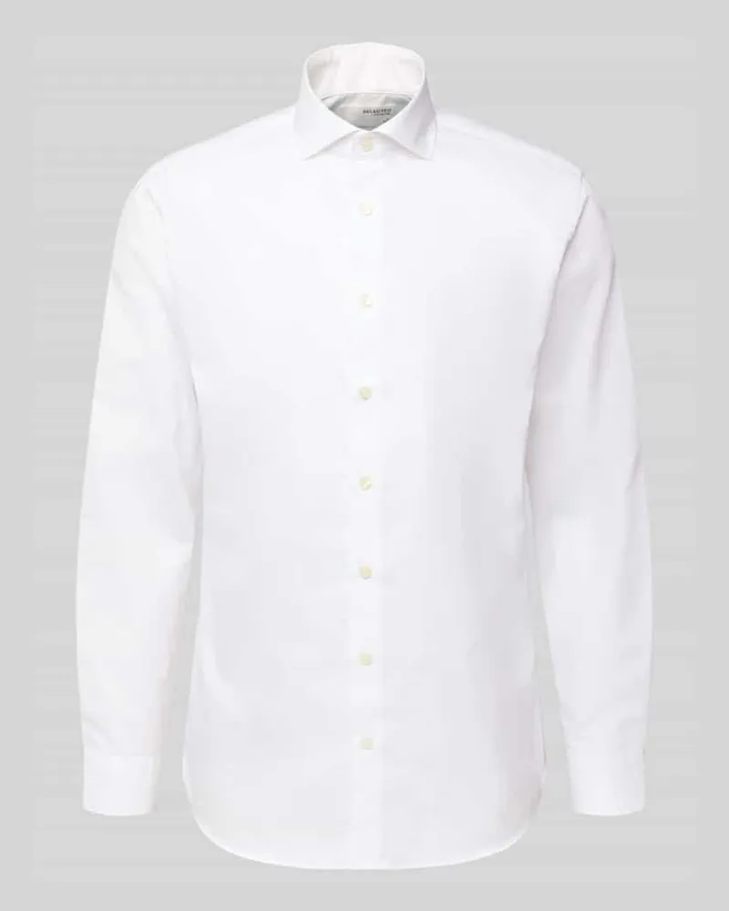 Selected Homme Slim Fit Business-Hemd aus Baumwolle Modell 'Ethan Weiss